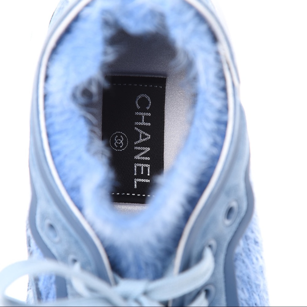 Chanel Suede Calfskin Stretch Fabric CC Sneakers - Picture 6 of 14